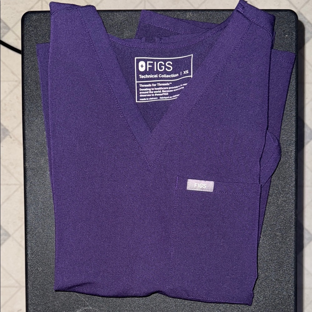 FIGS Women’s Purple Jam Catarina - One Pocket Scrub Top